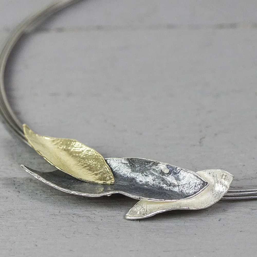 Jéh Jewels Touch Of Gold | Evergreens-Anhänger anmutig silber und vergoldet