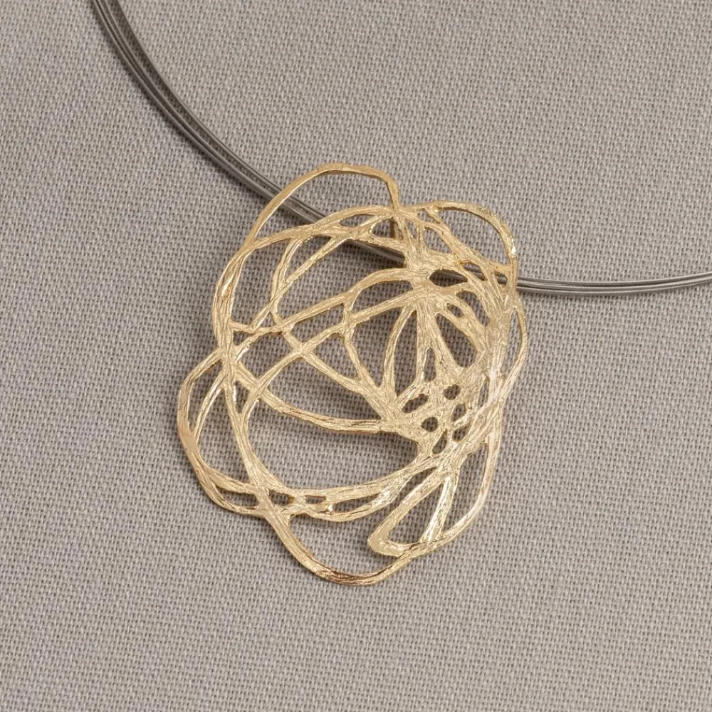 Jéh Jewels Touch Of Gold-Anhänger Blume Silber vergoldet