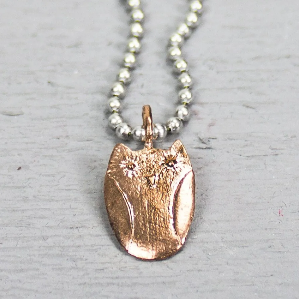 Jéh Jewels Icons-Anhänger Eule rotes Kupfer