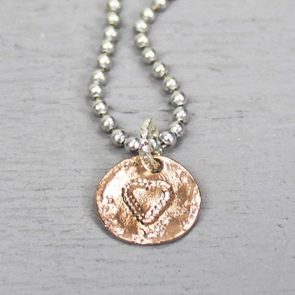 Jéh Jewels Icons-Anhänger Herz Münze Silber + Rotkupfer