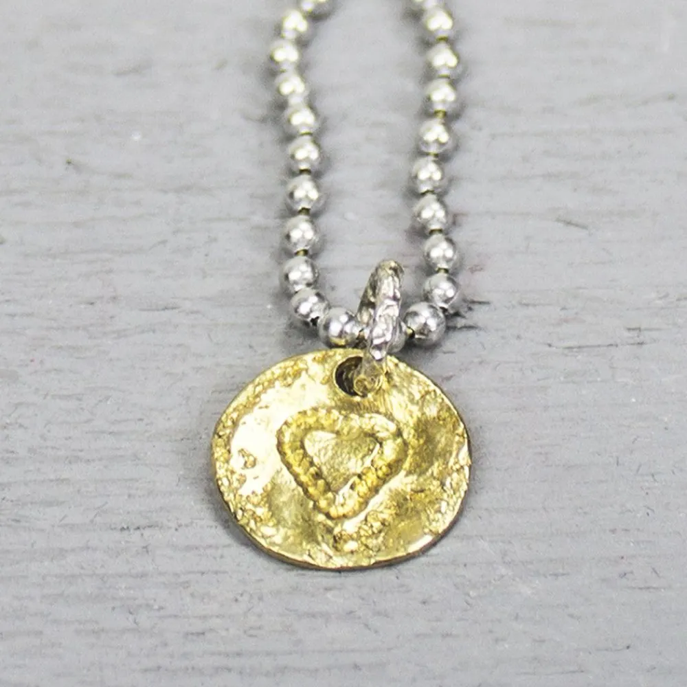 Jéh Jewels Icons-Anhänger Herz Münze Silber + Messing