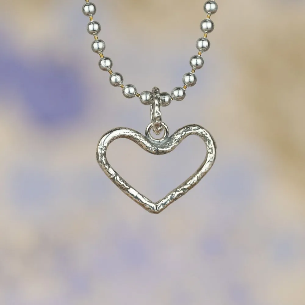 Jéh Jewels Icons-Anhänger Herz offen Silber Oxy
