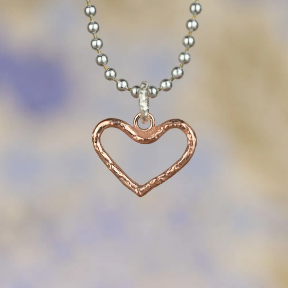 Jéh Jewels Icons-Anhänger Herz offen Silber + Rotkupfer