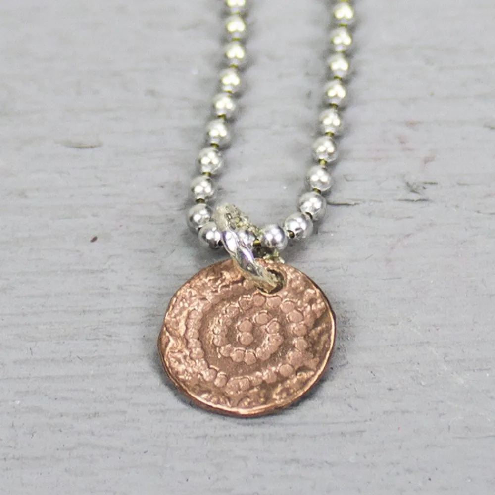 Jéh Jewels Icons-Anhänger Lebensspirale Silber + Rotkupfer