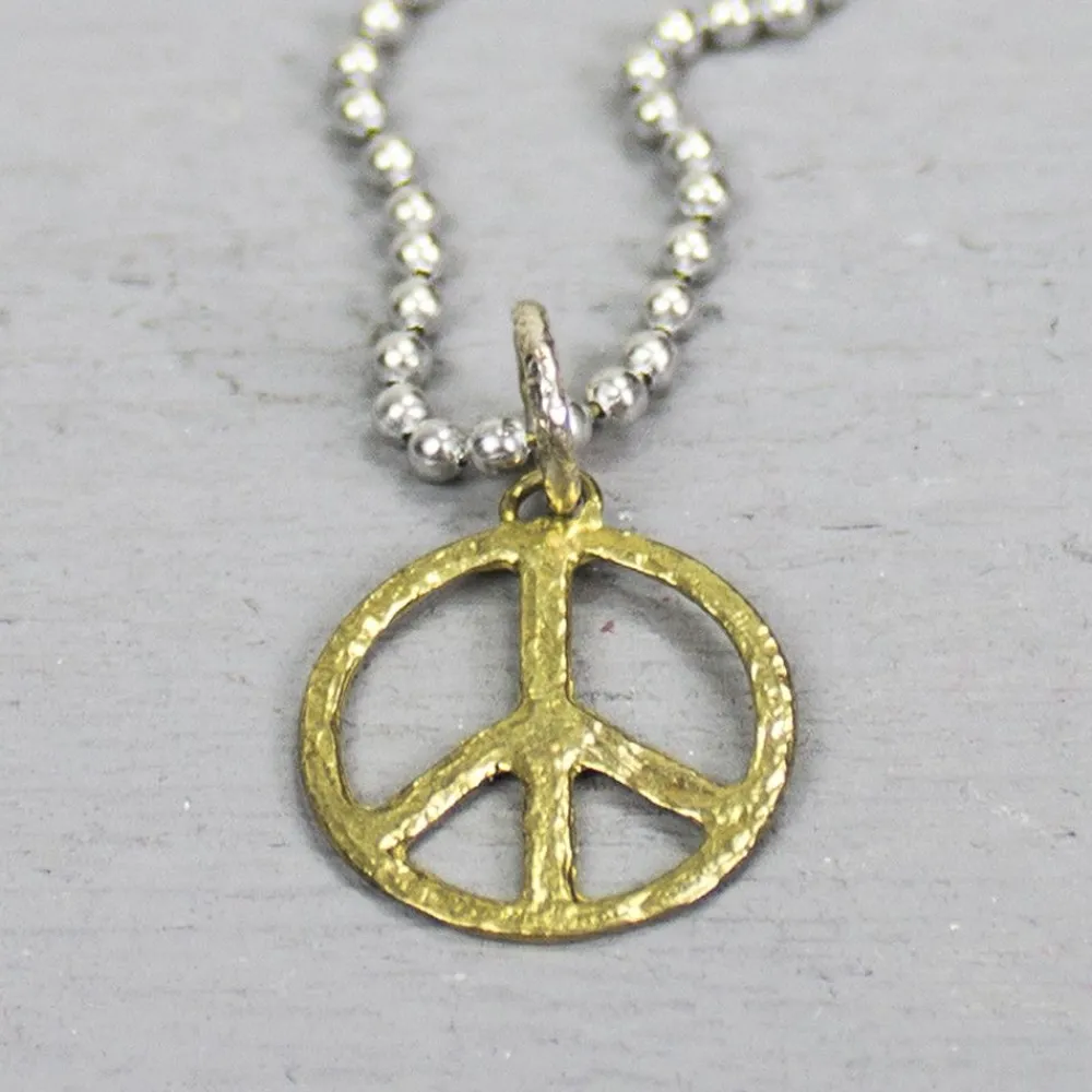 Jéh Jewels Icons-Anhänger Peace-Zeichen Messing