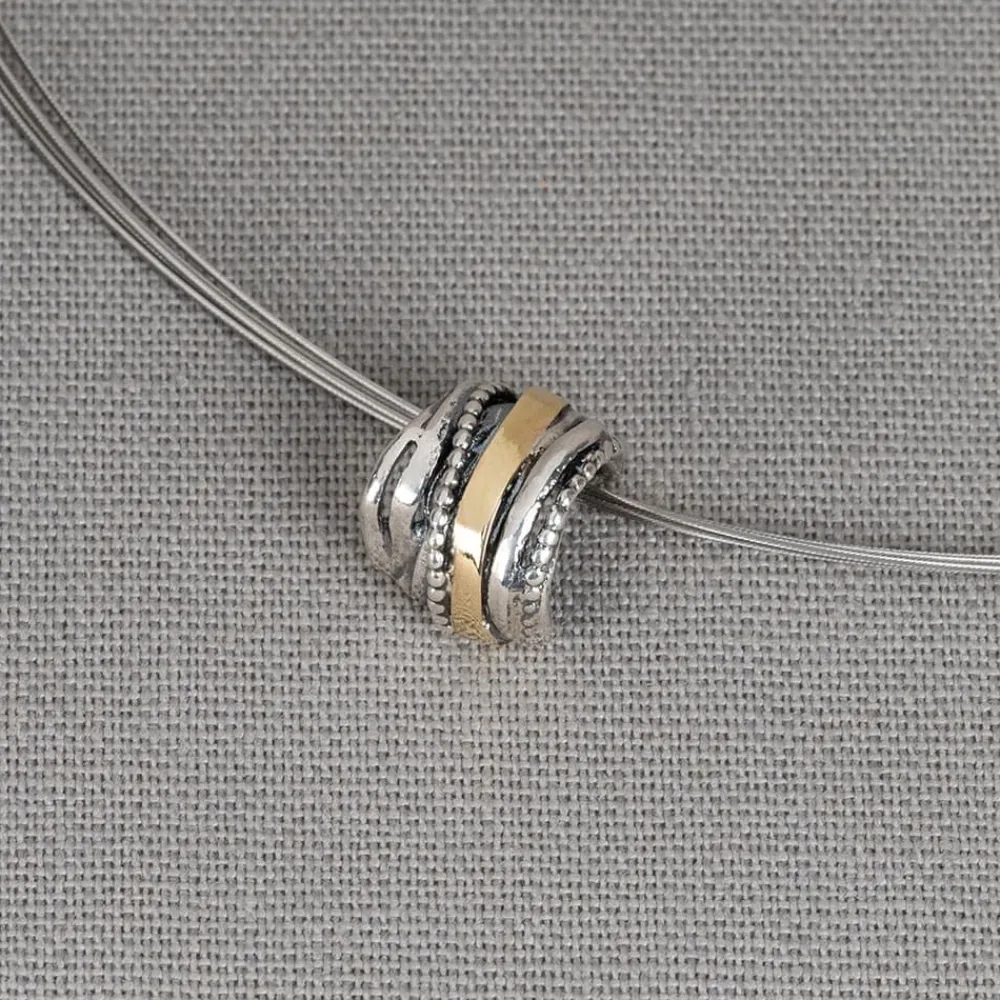 Jéh Jewels Touch Of Gold-Anhänger Silber + 9 Karat + Schleifen klein
