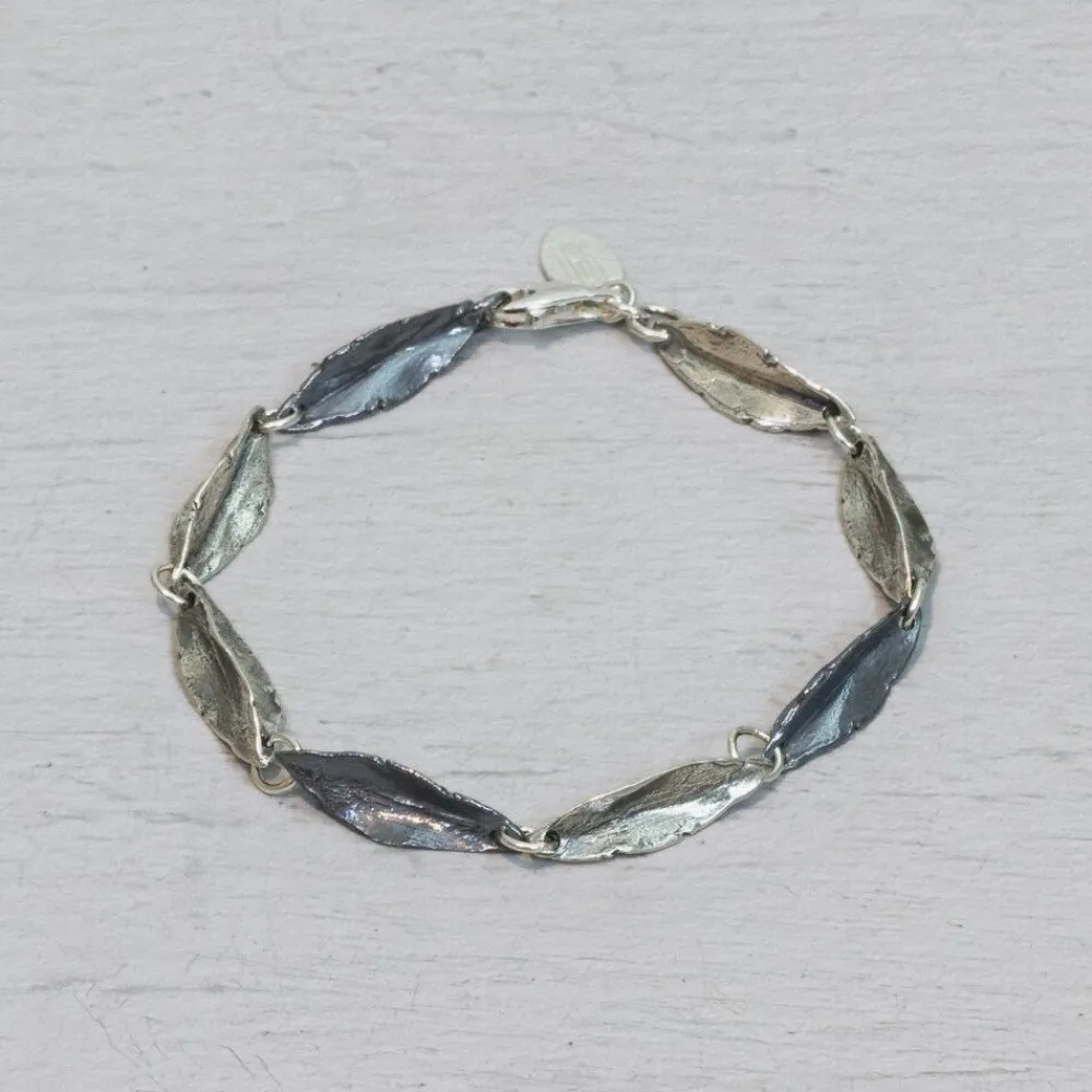 Jéh Jewels Silver-Armband gefaltete Blätter