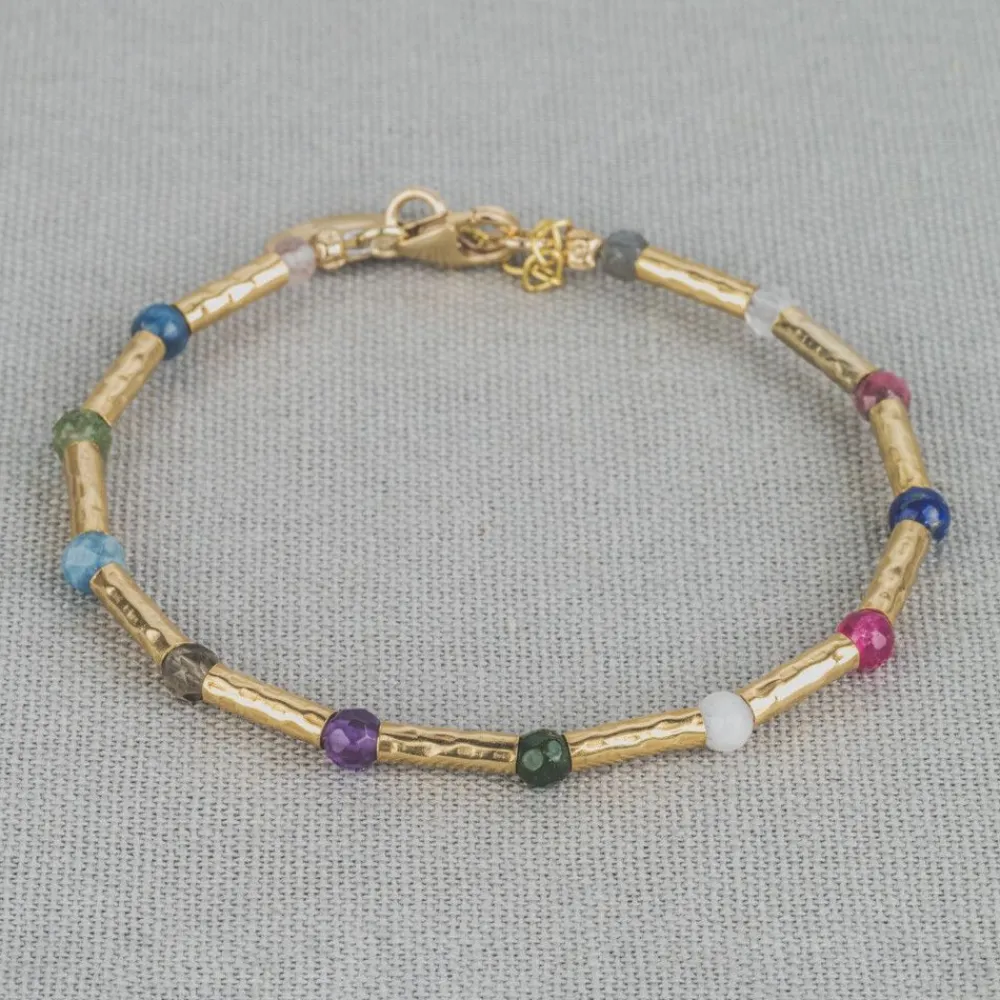 Jéh Jewels Tubes | Touch Of Gold-Armband Goldfilled + Regenbogen