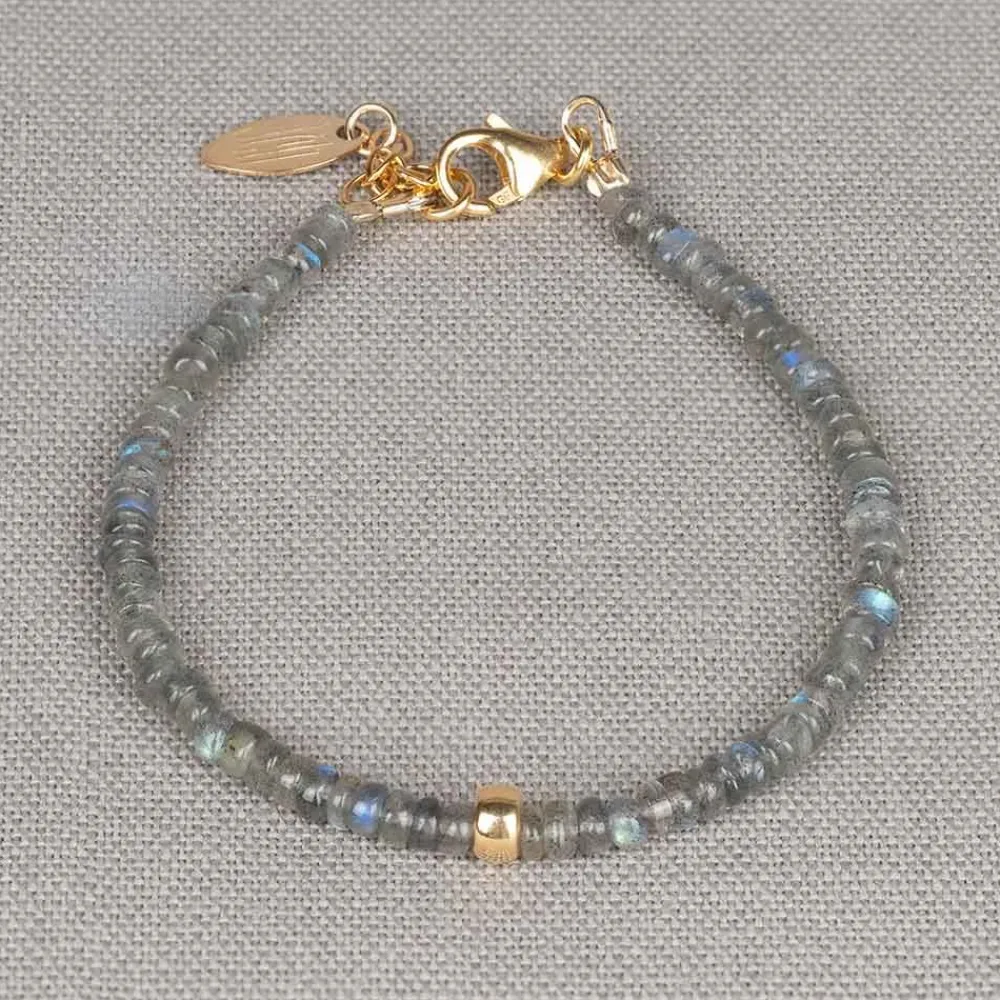 Jéh Jewels Touch Of Gold | Edelsteine-Armband Labradorit + Goldfilled