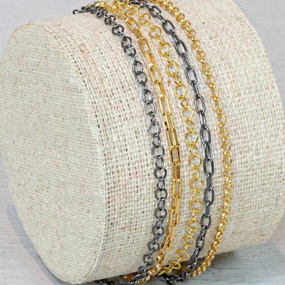 Jéh Jewels Touch Of Gold | Feine Armbänder-Armband 5-reihig dreifarbig