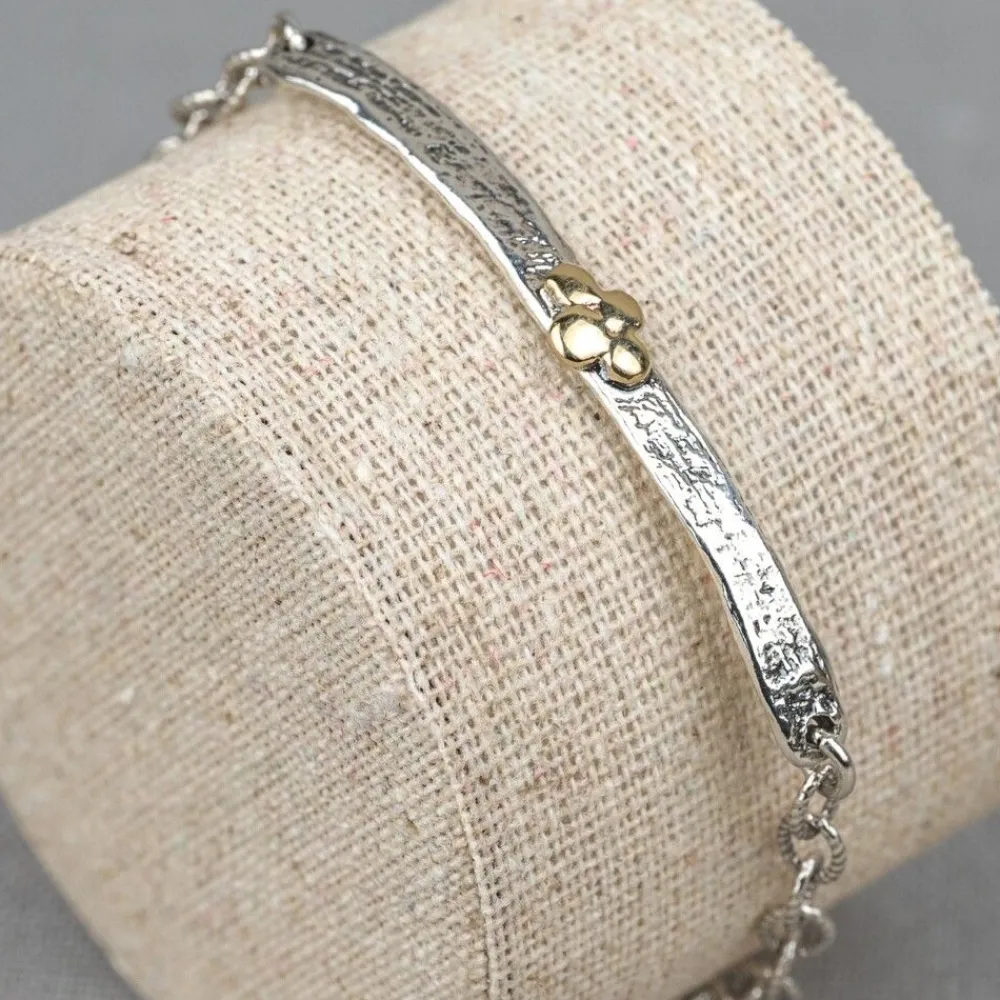 Jéh Jewels 9 Carat + | Touch Of Gold-Armband Silber + 9 Karat + Bund flach
