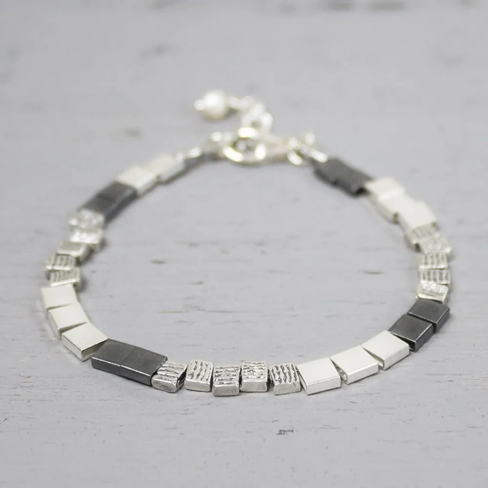 Jéh Jewels Silver | Evergreens-Armband Silber mit Quadraten