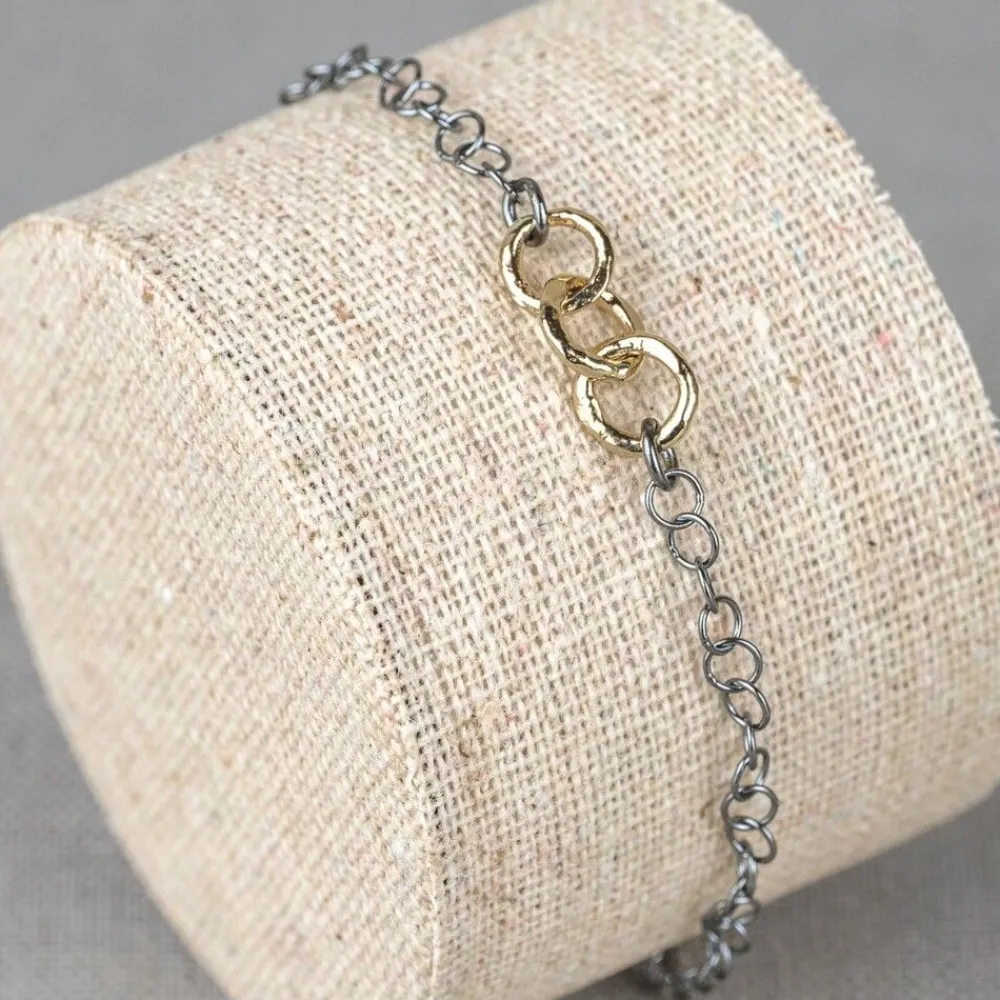 Jéh Jewels 9 Carat + | Touch Of Gold-Armband Silber Oxy + 9 Karat Ringe