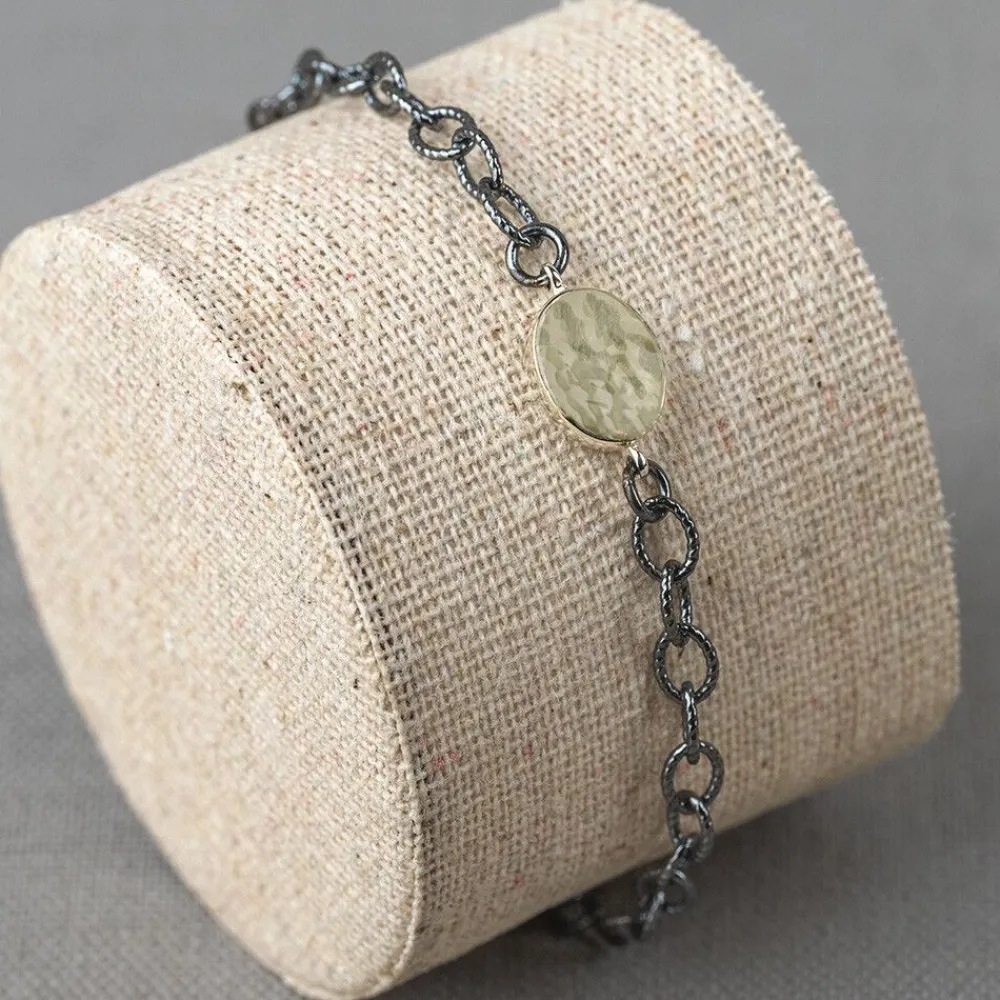 Jéh Jewels 9 Carat + | Touch Of Gold-Armband Silber Oxy + 9 Karat Oval