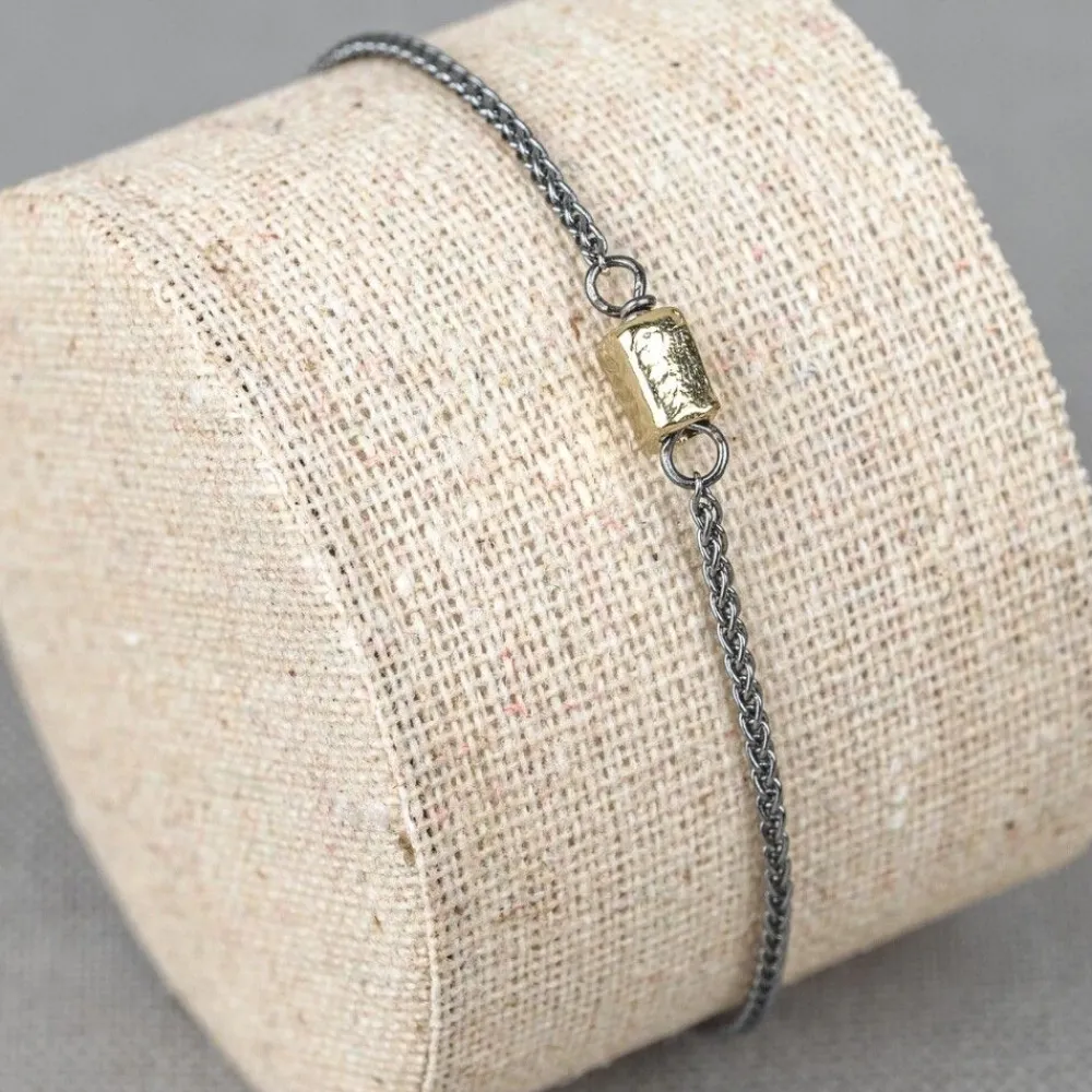 Jéh Jewels 9 Carat + | Touch Of Gold-Armband Silber Oxy + 9 Karat Fass