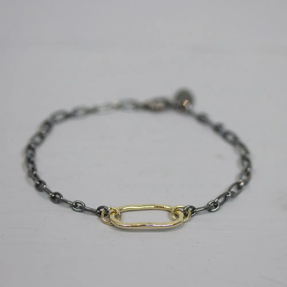 Jéh Jewels Touch Of Gold | Feine Armbänder-Armband Silber oxy + goldfilled