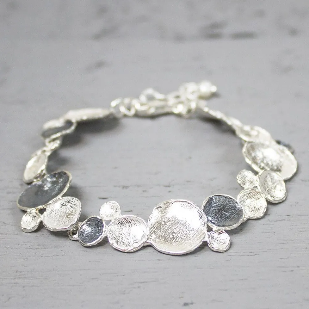 Jéh Jewels Silver | Evergreens-Armband Silber Oxy + Weiß