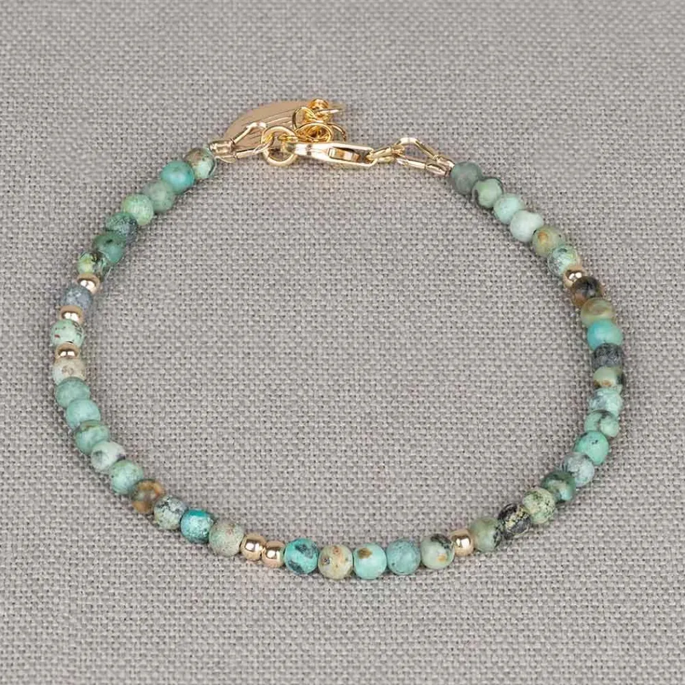 Jéh Jewels Touch Of Gold | Edelsteine-Armband Türkis + Goldfilled