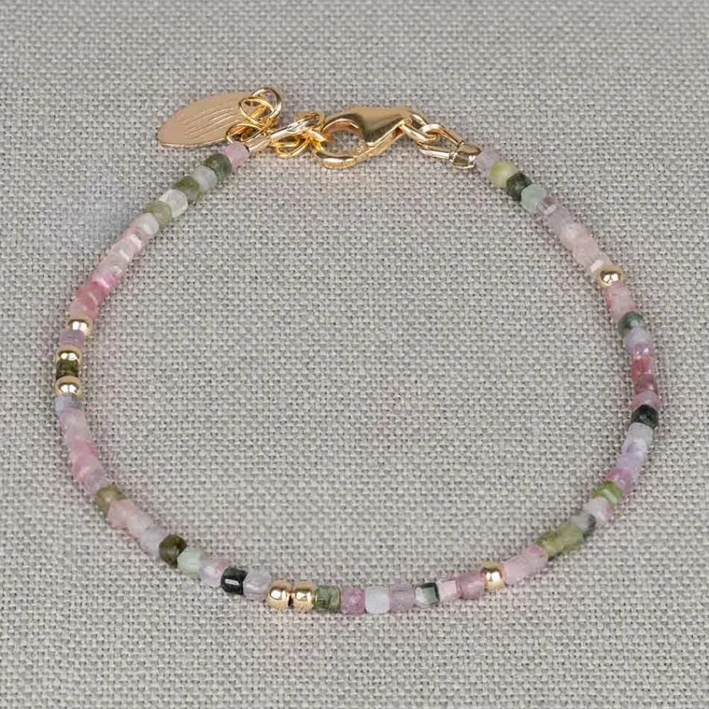 Jéh Jewels Touch Of Gold | Edelsteine-Armband Turmalin + Goldfilled