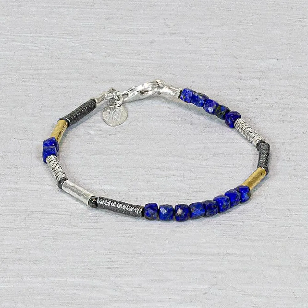 Jéh Jewels Tubes | Touch Of Gold-Armbandröhren mit Lapis