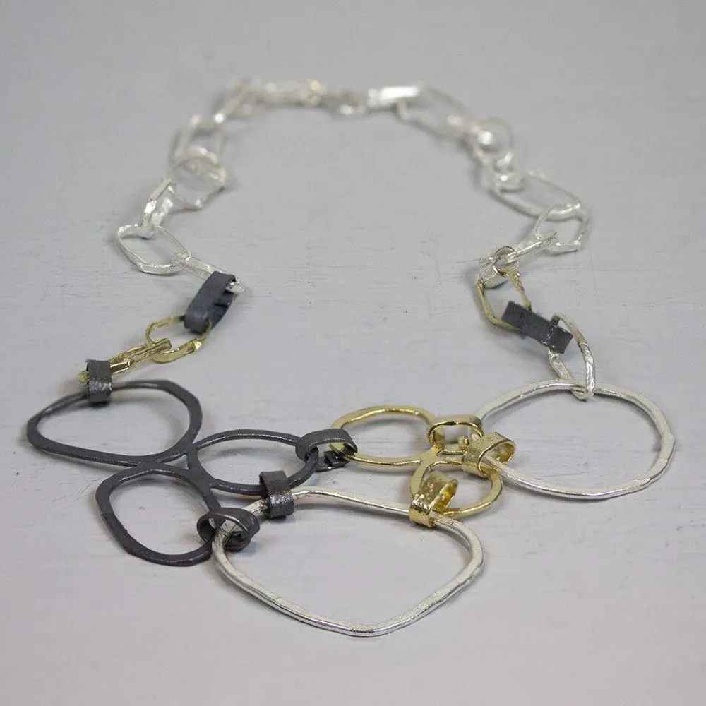 Jéh Jewels Touch Of Gold | Jéh Colliers-Collier große offene Links 3 Farben