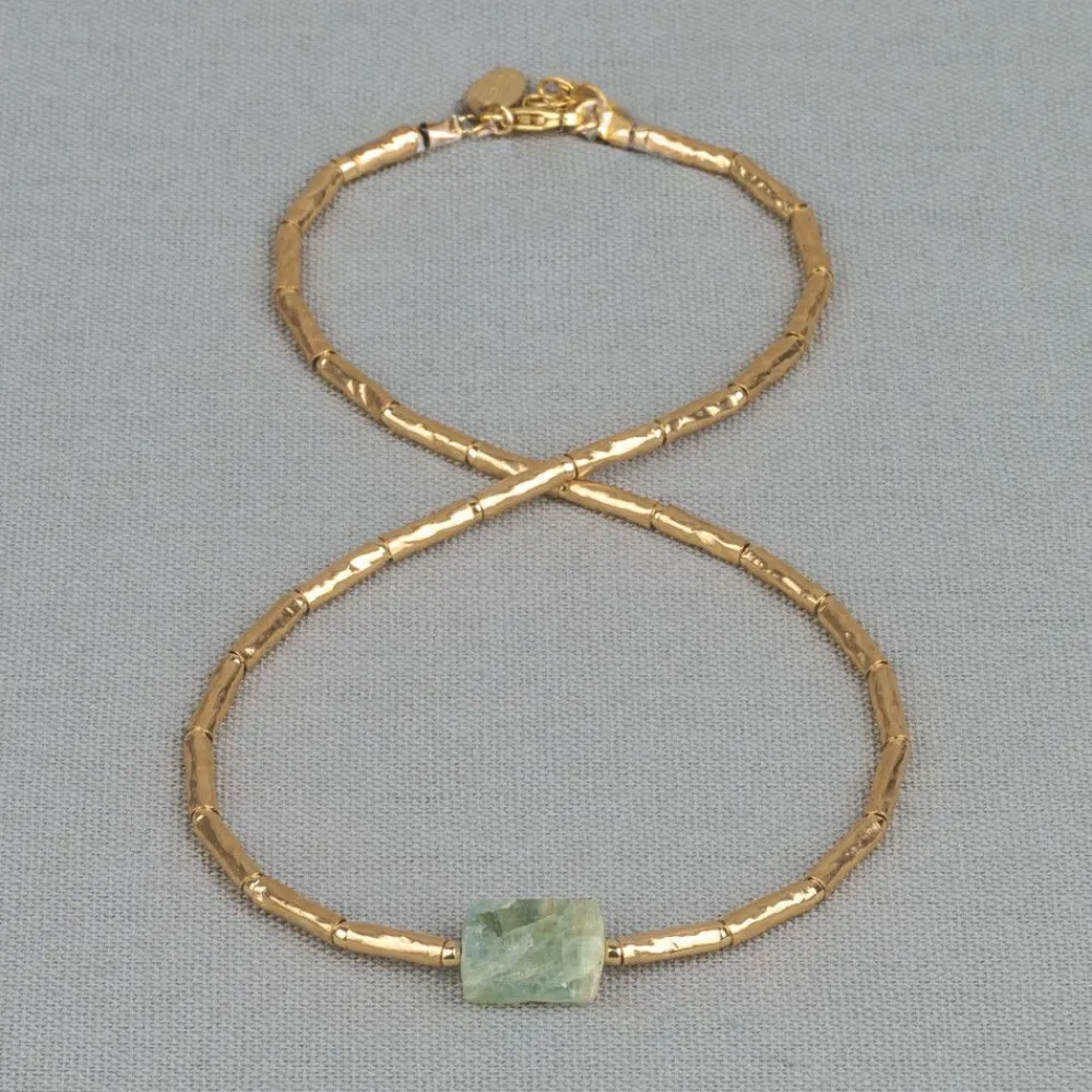 Jéh Jewels Tubes | Touch Of Gold-Collier LIMITED Goldfilled Röhren + Beryll