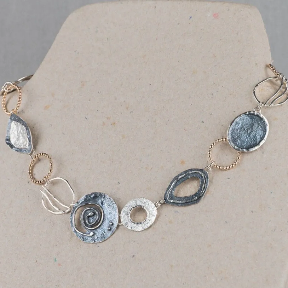 Jéh Jewels Touch Of Gold | Jéh Colliers-Collier Silber Oxy + Weiß