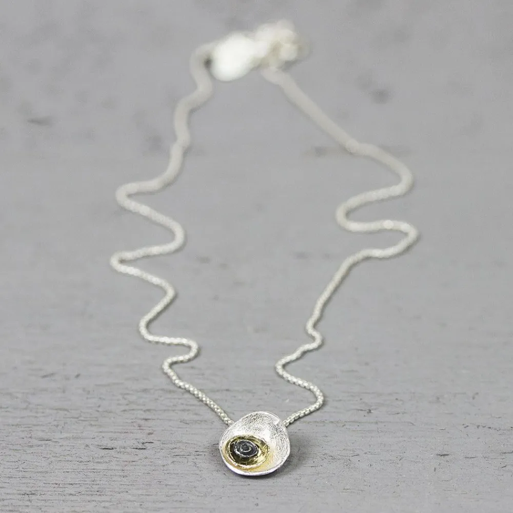 Jéh Jewels Touch Of Gold | Fine Line-Collier Silber Oxy mit vergoldet gestapelt