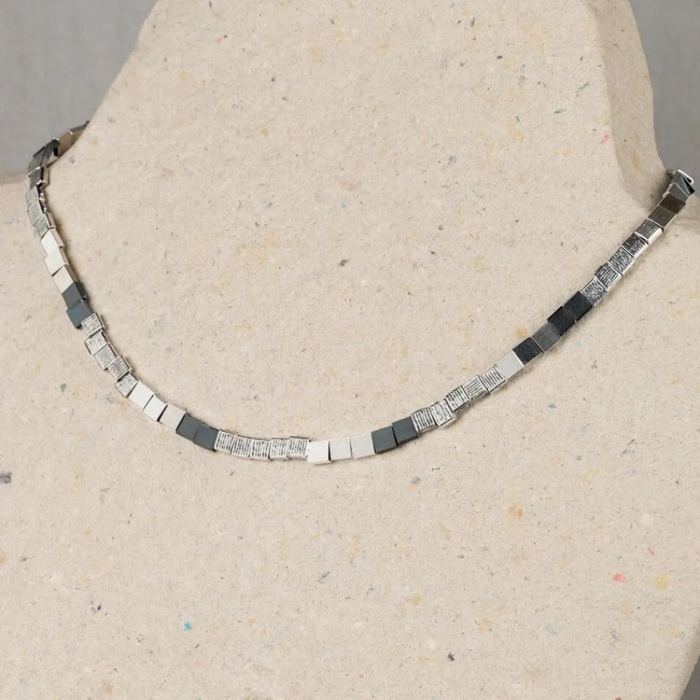 Jéh Jewels Silver-Collier Silberteilchen + oxy