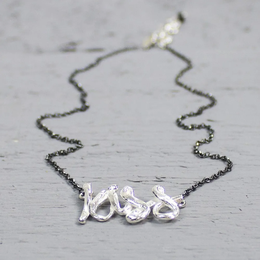 Jéh Jewels Silver | Fine Line-Collier zilver KISS