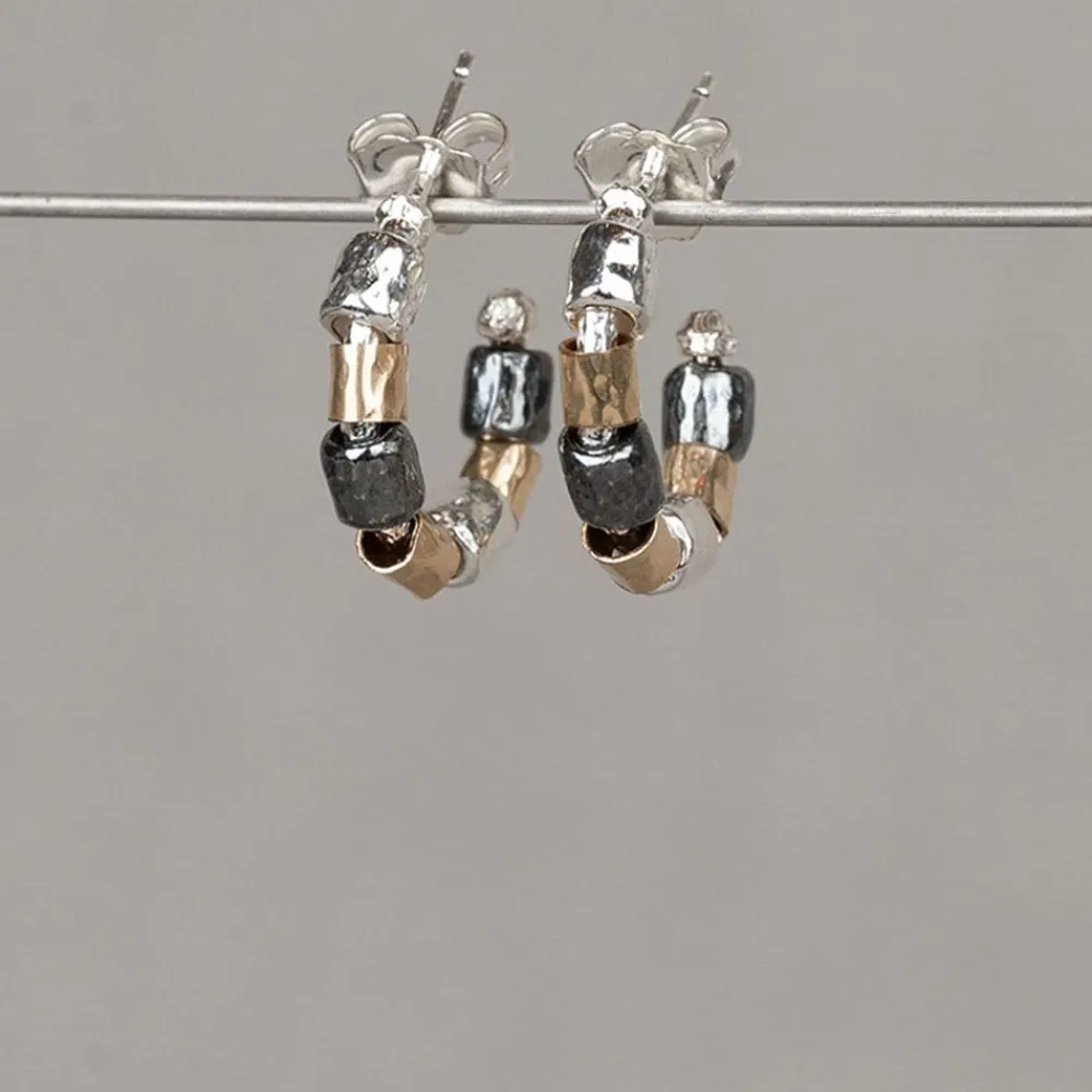 Jéh Jewels Touch Of Gold | Creool-Creolen Silber-Oxy mit Goldfilled
