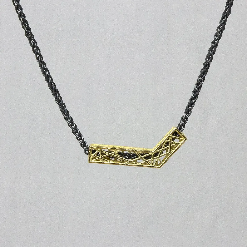 Jéh Jewels 3d Gold-3D GOLD | Halskette Silber Oxy + hänger G14K 3D wave