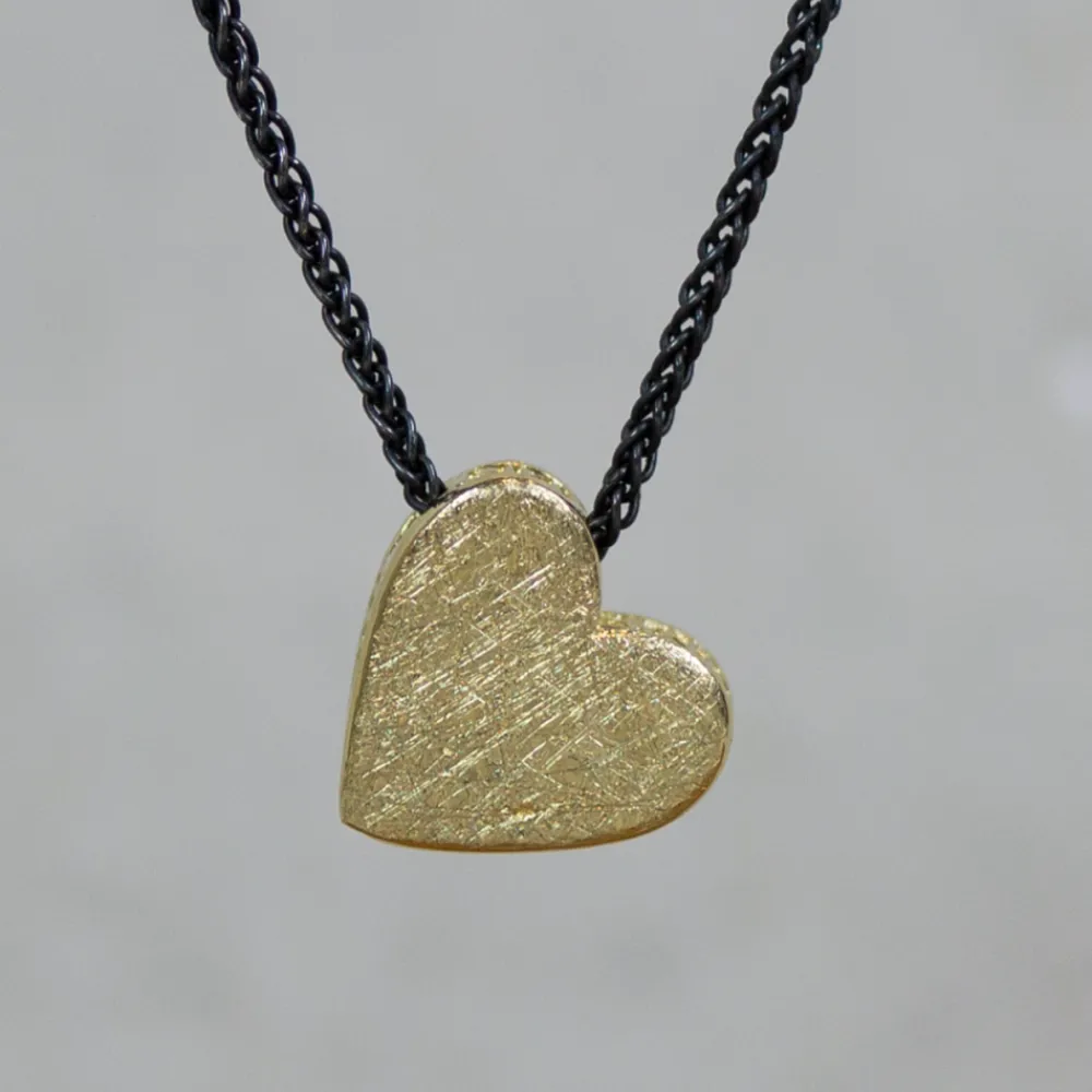 Jéh Jewels 3d Gold-3D GOLD | Halskette Silber Oxy + Herz 14 Karat 3D zweiseitig