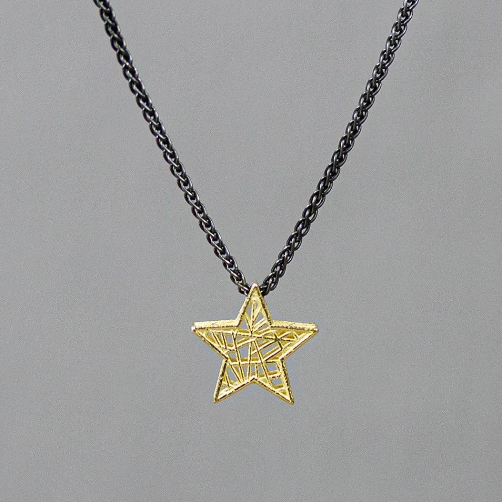 Jéh Jewels 3d Gold-3D GOLD | Halskette Silber Oxy + 3D-Hänger G14K Stern