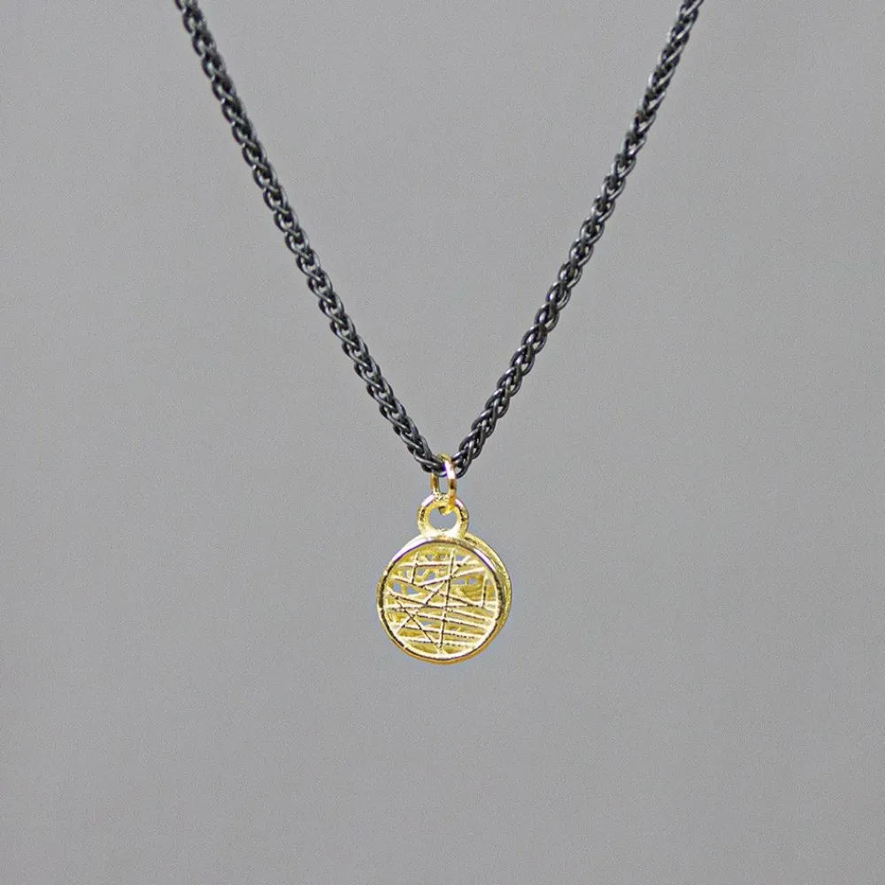 Jéh Jewels 3d Gold-3D GOLD | Halskette Silber Oxy + 3D-Hänger G14K rund