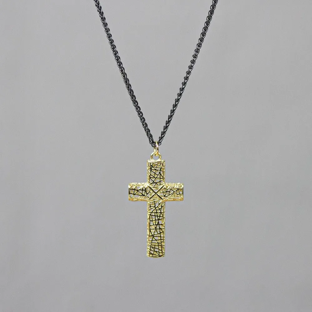 Jéh Jewels 3d Gold-3D GOLD | Halskette Silber-Oxy + 3D-Hänger G14K Kreuz