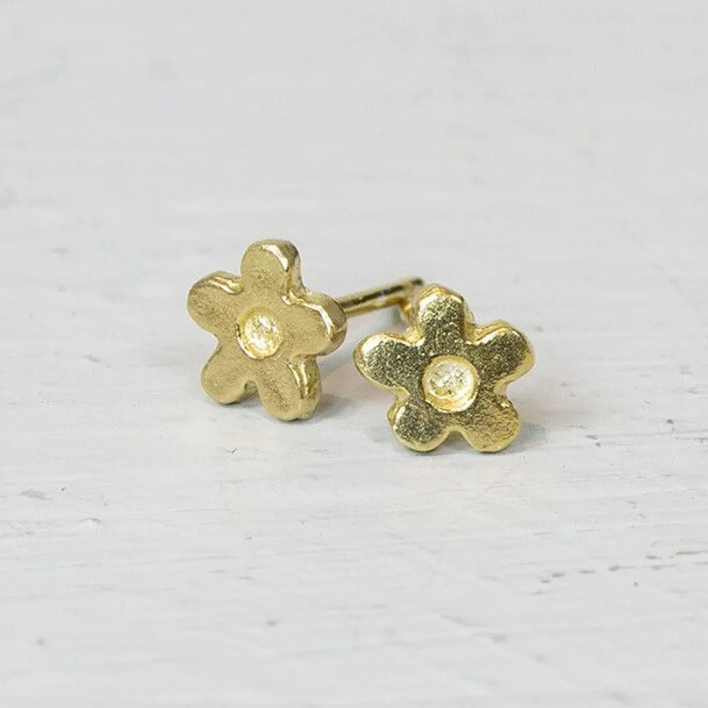 Jéh Jewels Touch Of Gold | Ohrstecker-Ear stud silver plated Flower