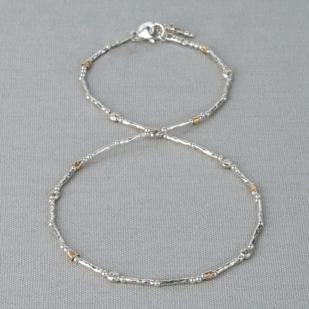 Jéh Jewels Tubes | Touch Of Gold-Halskette aus Silber + a little touch of Goldfilled