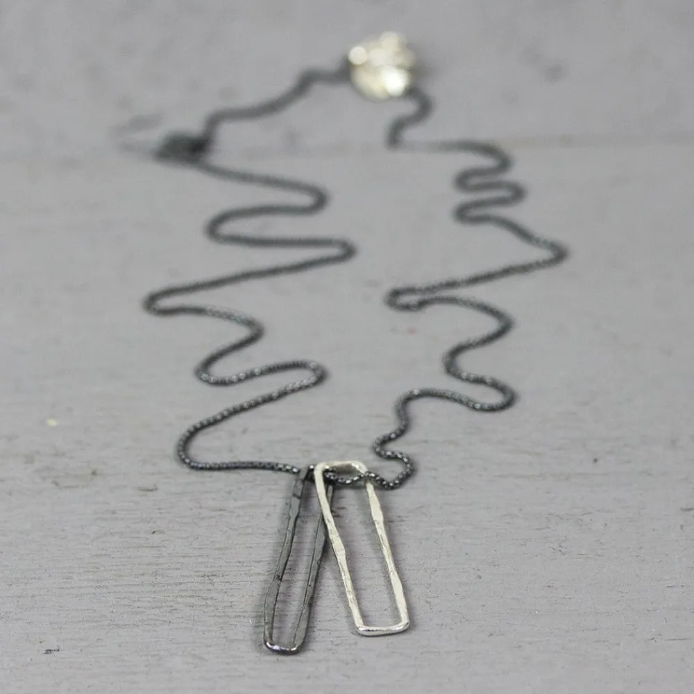 Jéh Jewels Silver | Fine Line-Halskette Büroklammer Silber Oxy (SALE)