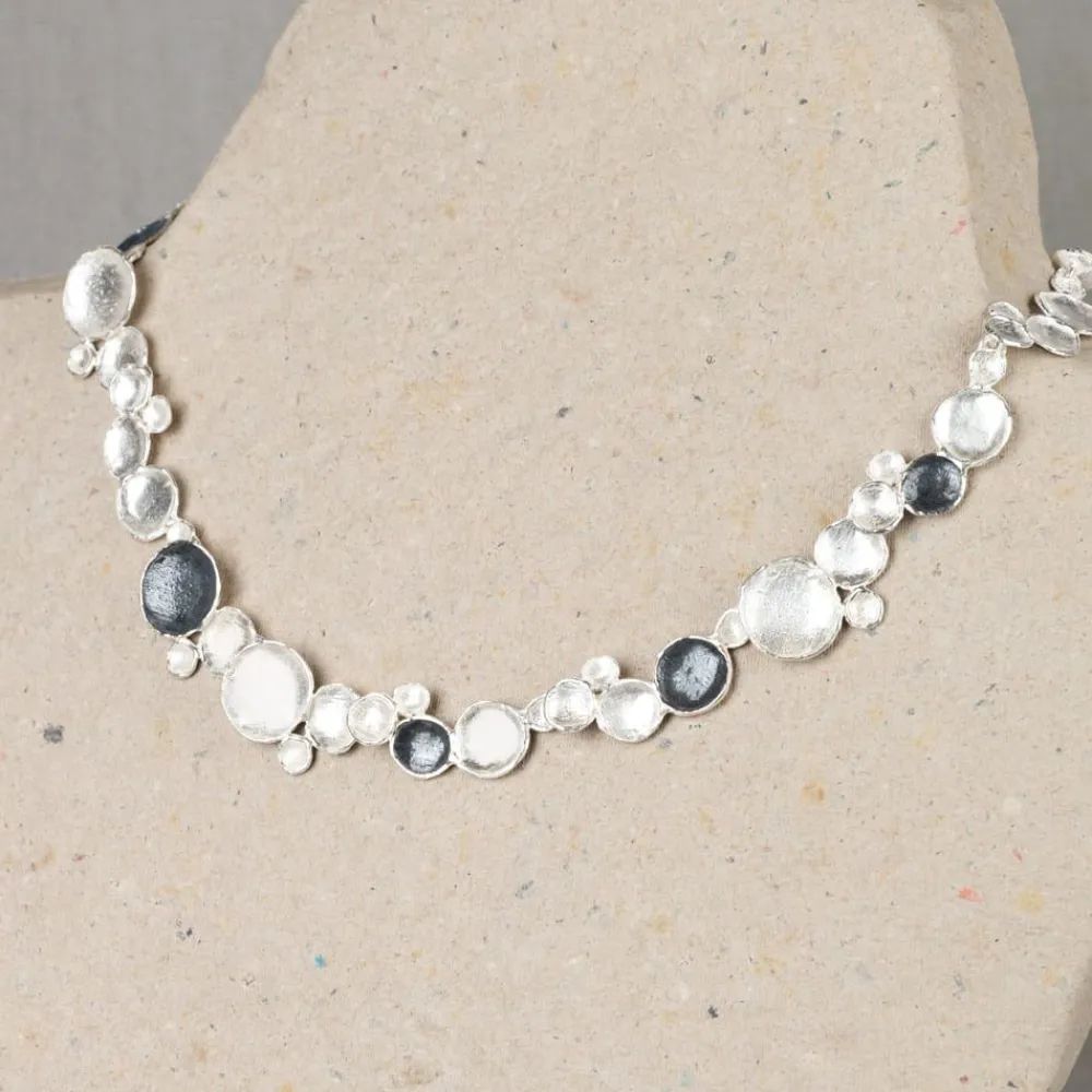 Jéh Jewels Silver | Jéh Colliers-Halskette Bubbles silber oxy + weiß