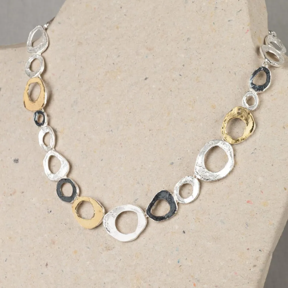 Jéh Jewels Jéh Colliers | Touch Of Gold-Halskette drei Farb-Kreise