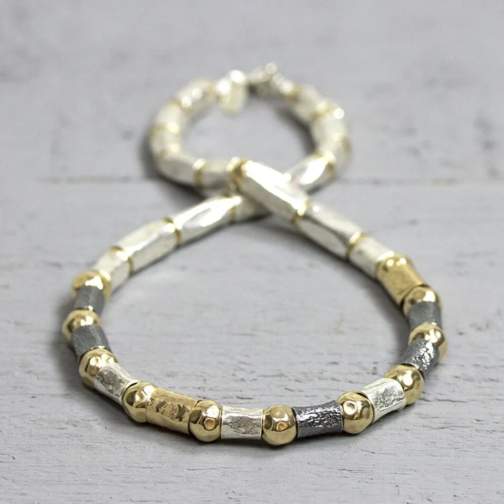 Jéh Jewels Tubes | Touch Of Gold-Halskette dreifarbig Schlange