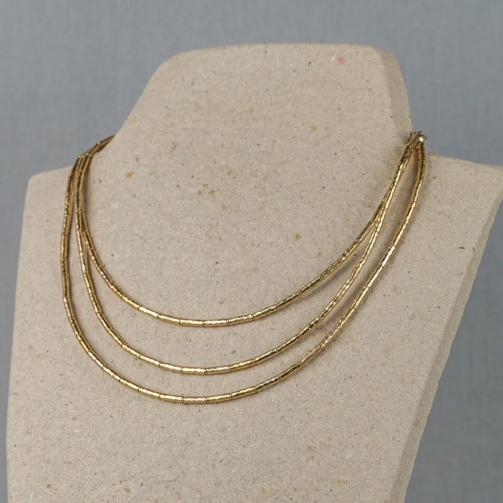 Jéh Jewels Tubes | Touch Of Gold-Halskette dreireihig Goldfilled