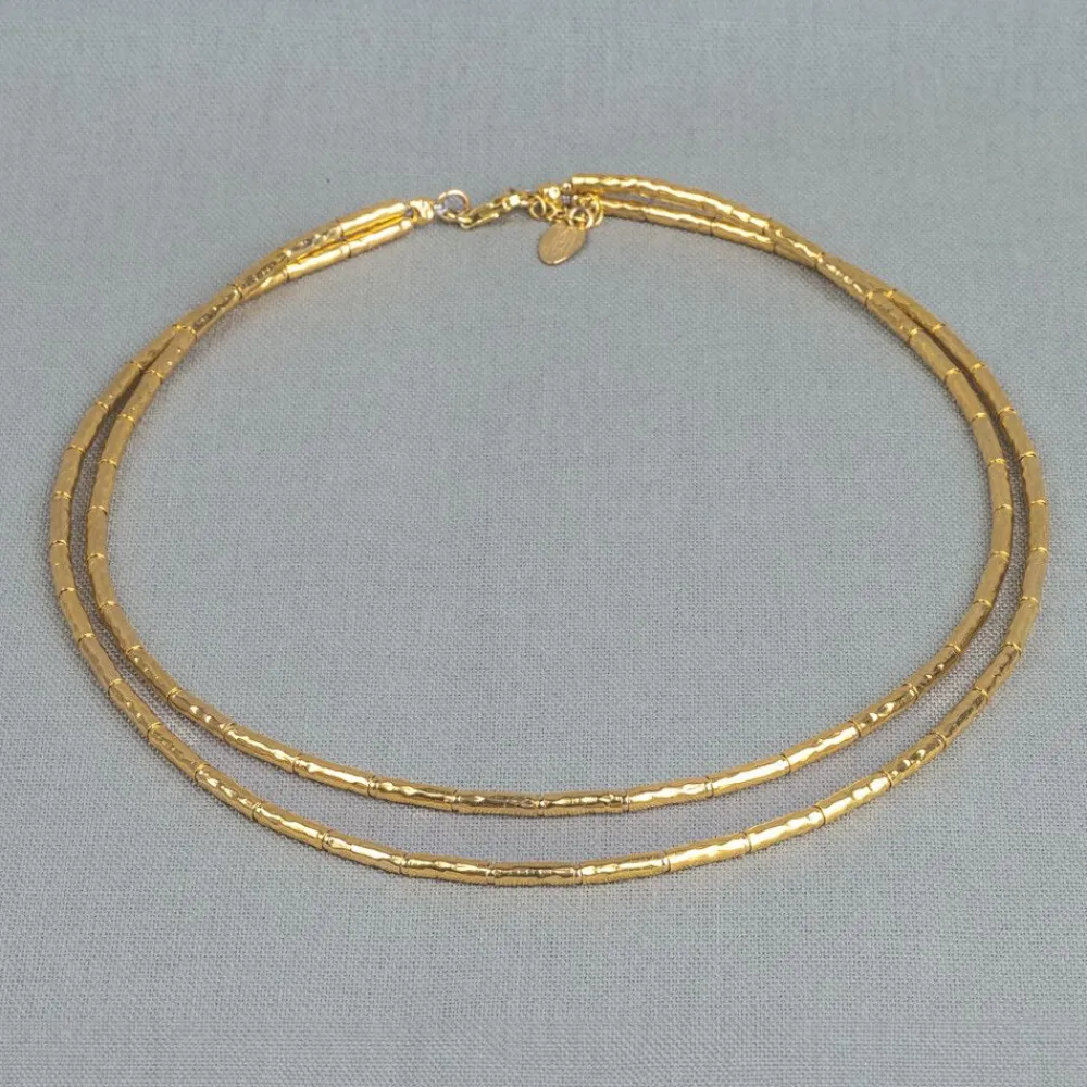 Jéh Jewels Tubes | Touch Of Gold-Halskette Duo-Röhren
