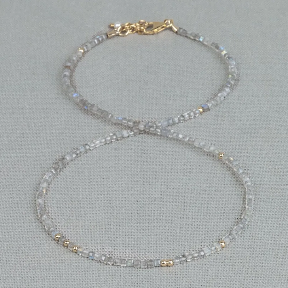 Jéh Jewels Edelsteine | Touch Of Gold-Halskette Goldfilled + Labradorit