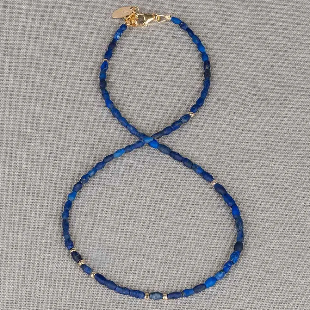 Jéh Jewels Touch Of Gold | Edelsteine-Halskette Lapislazuli + Goldfilled
