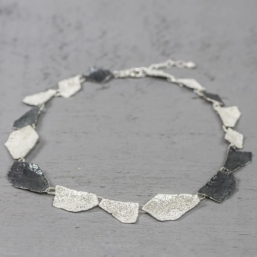 Jéh Jewels Silver | Jéh Colliers-Halskette mit Pfandrechten in Silber und Oxy (VERKAUF)