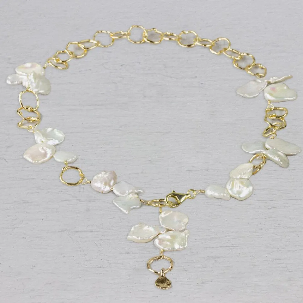 Jéh Jewels Touch Of Gold | Pearls-Halskette Queen vergoldet + Perlen