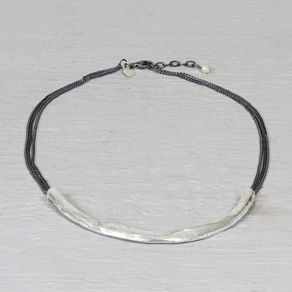Jéh Jewels Silver-Halskette 3-reihig mit silbernem Lächeln