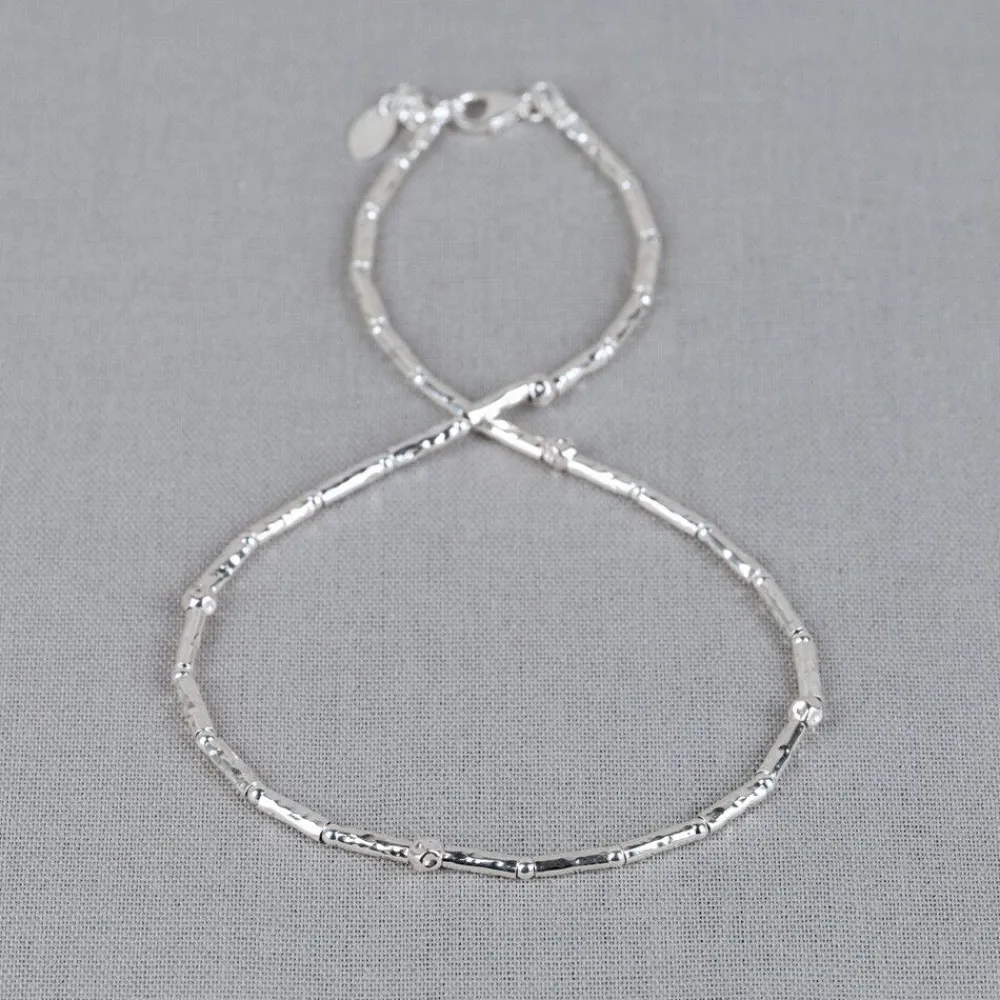 Jéh Jewels Tubes | Silver-Halskette Röhren Kugeln Silber